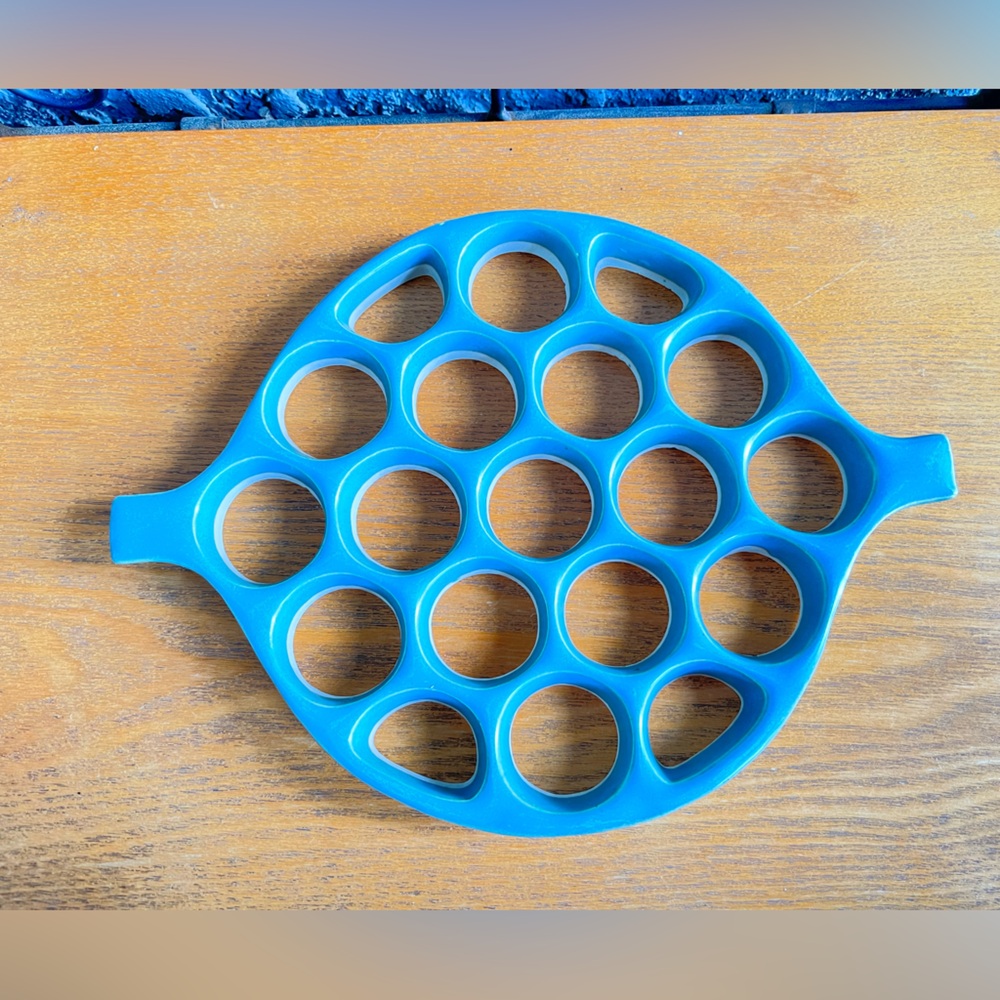 Honeycomb Trivet Blue Ceramic